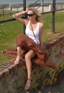 Sweet Essex model Hayley flashing her bum cheeks & knickers on the beach